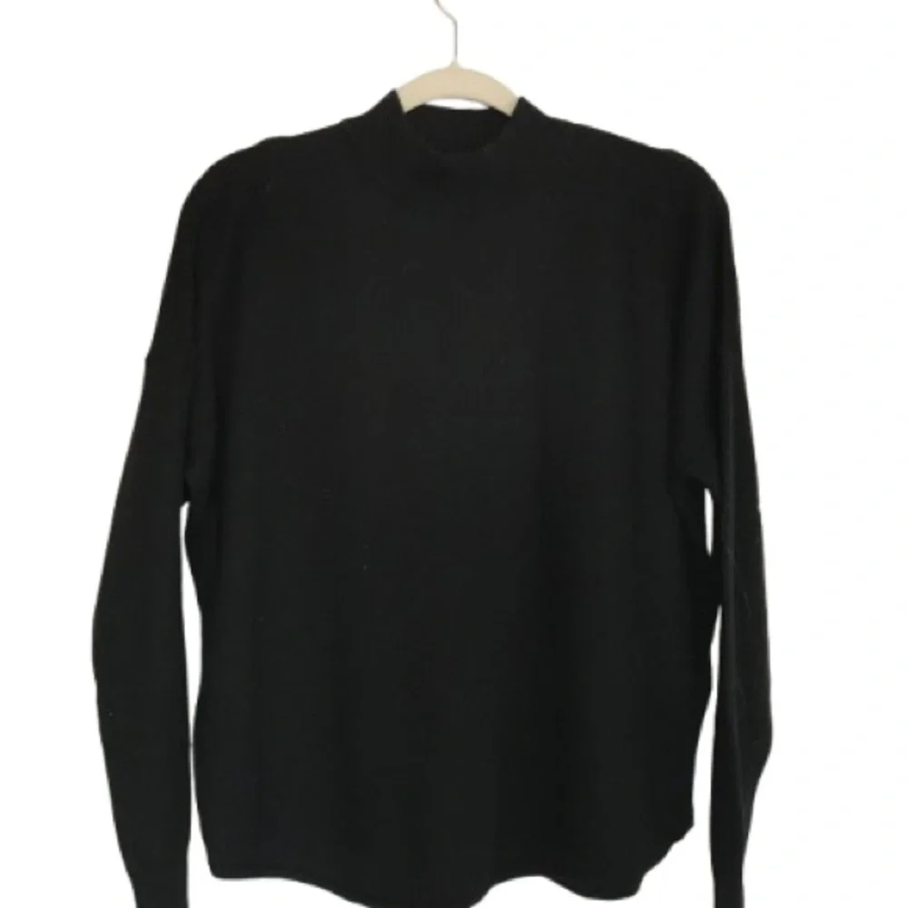 Madewell Black Mockneck Sweater Size L | Wool Alpaca Blend | Luxe Minimalist - Picture 3 of 6